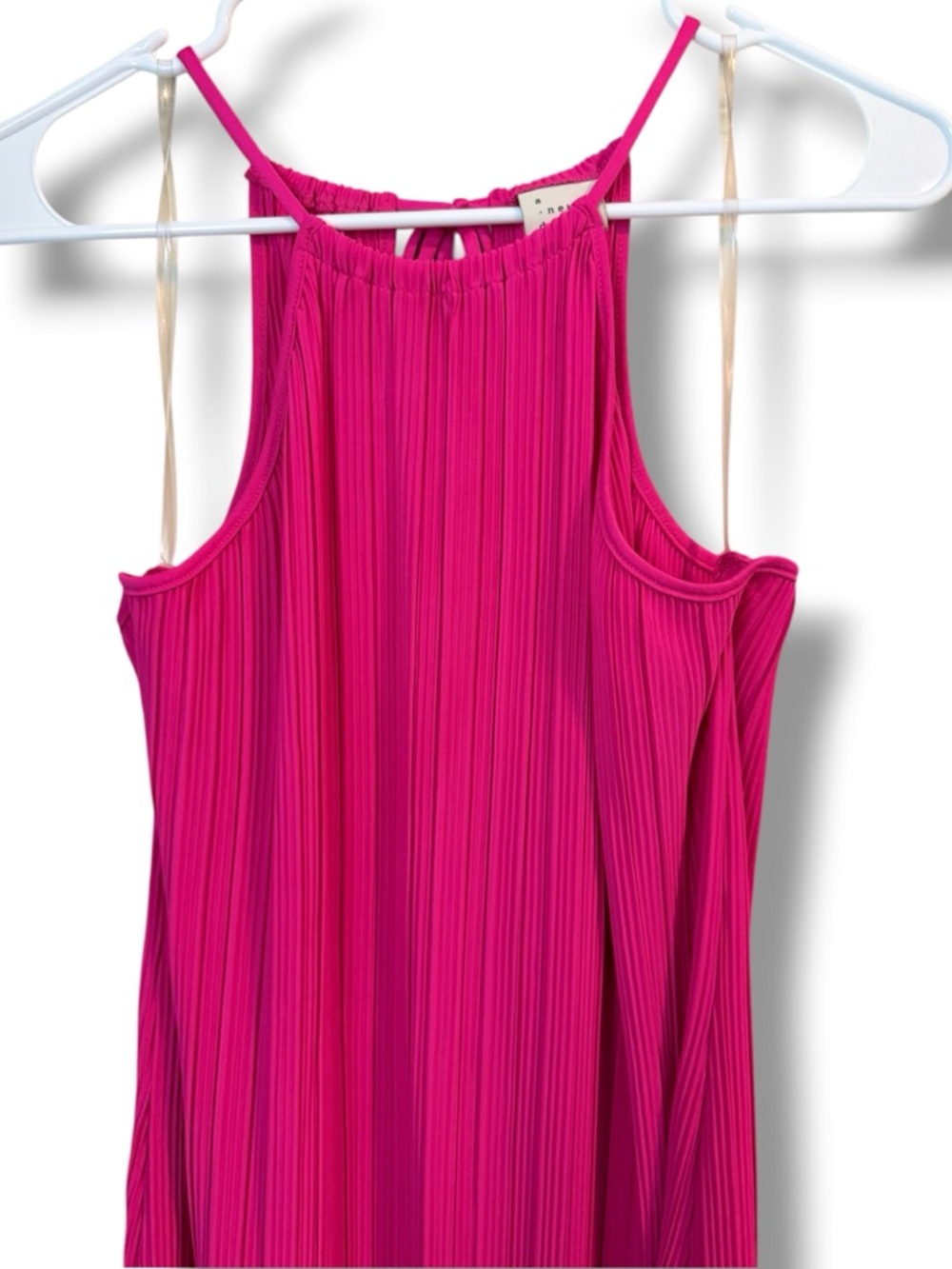 A New Day Knit Plisse Midi Shift Dress in hot pink - Picture 4 of 8